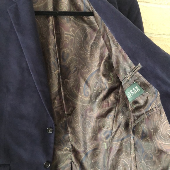 Ralph Ralph Lauren Soft Velvet Velour Jacket Navy Blue Size 40S - Picture 4 of 10